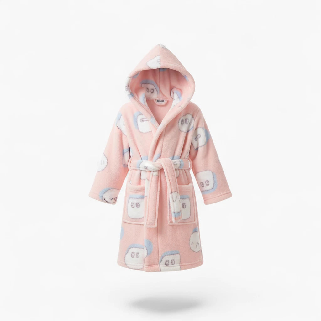 Peignoir Polaire Enfant Rose