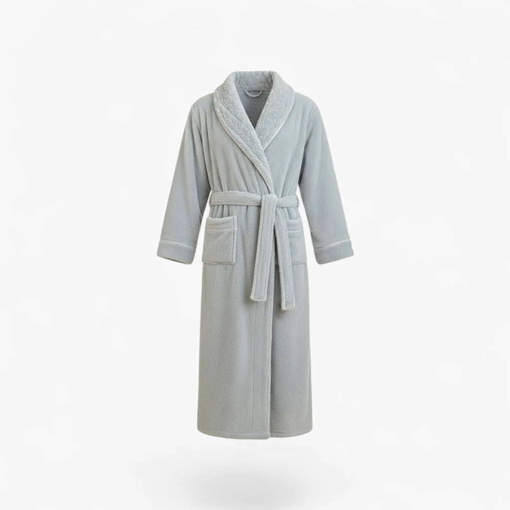 Peignoir Homme Long – Flanelle Grise Épais