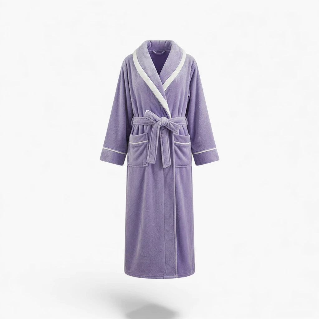 Peignoir Femme Violet - Long  en Flanelle