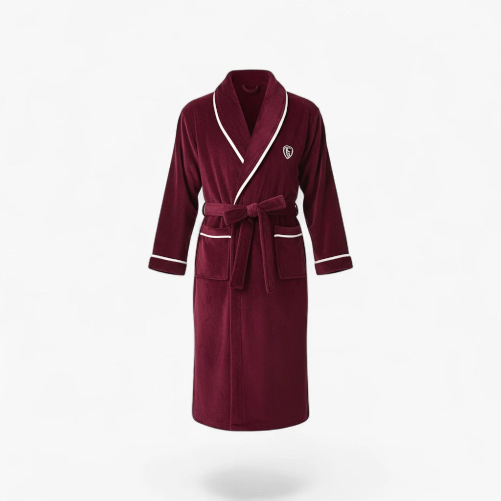 Peignoir Homme en Polaire – Couleur Bordeaux