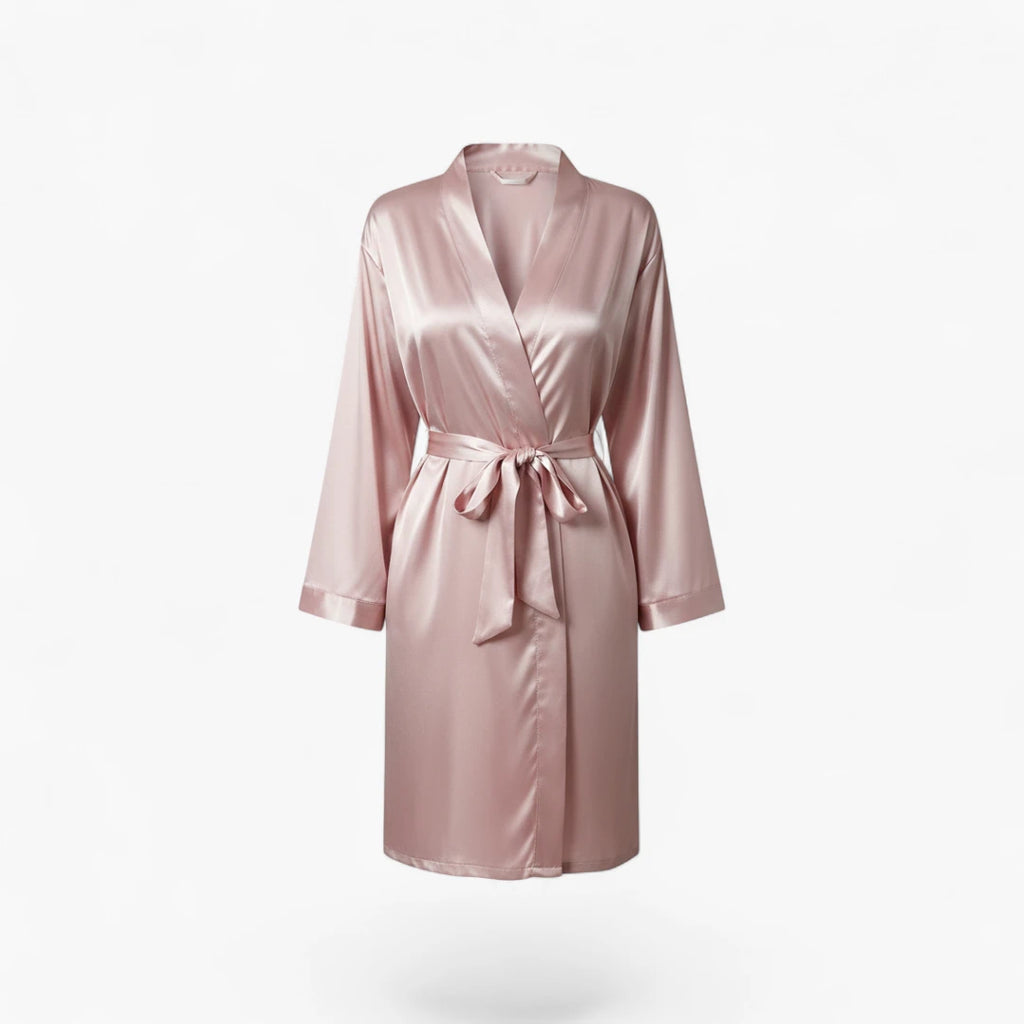 Peignoir Femme Satin – Rose Court et Raffiné