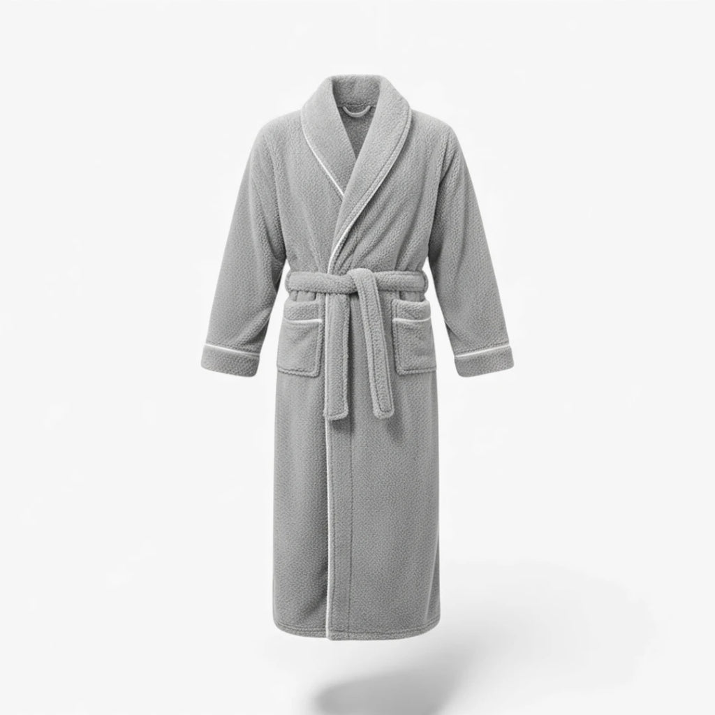 Peignoir Homme - Long Gris Épais