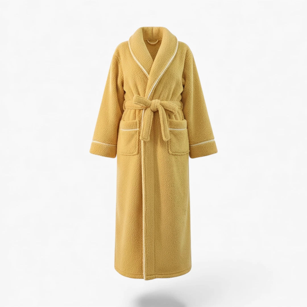 Peignoir Femme - Long Jaune Épais