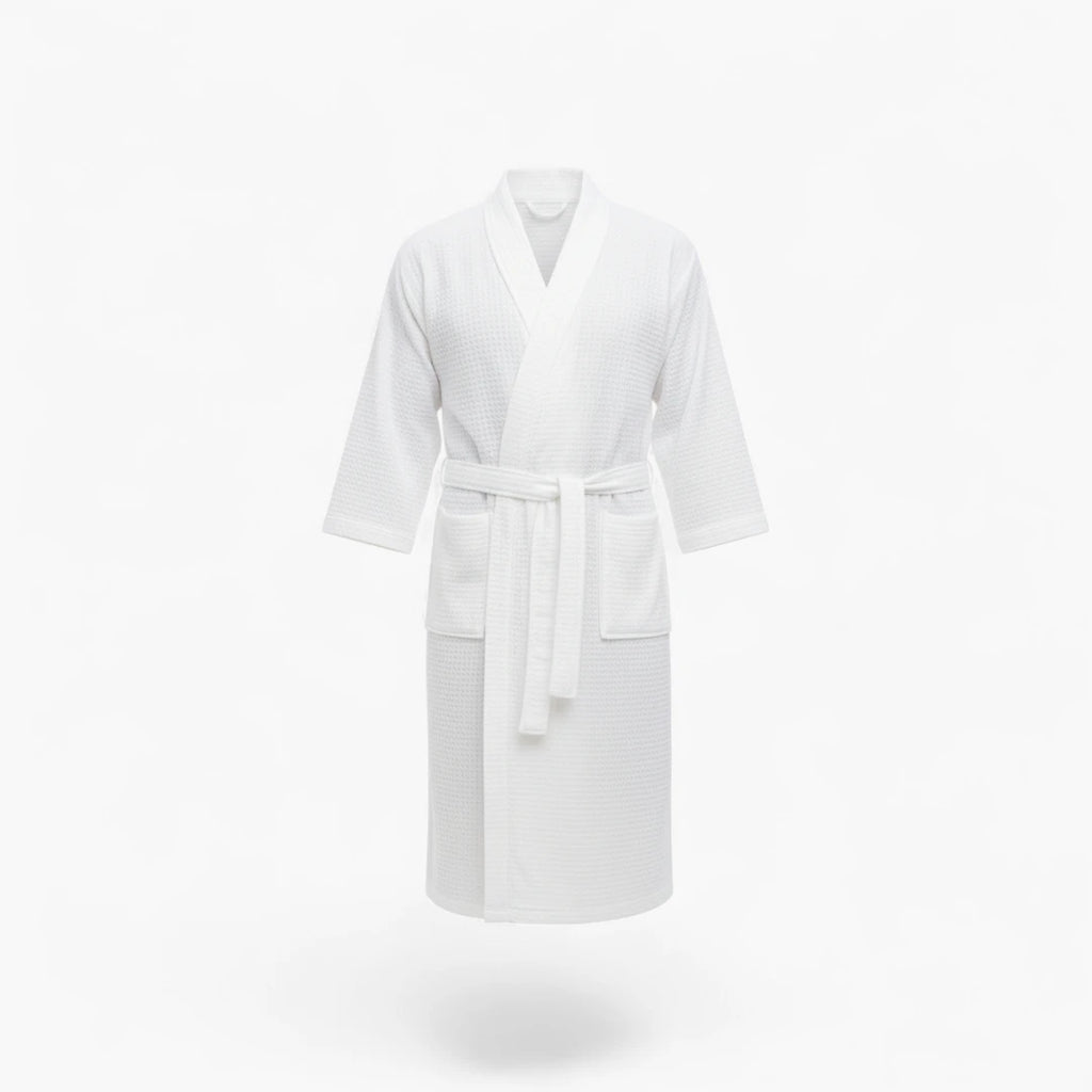 Peignoir Homme Carré Blanc Nid d’Abeille