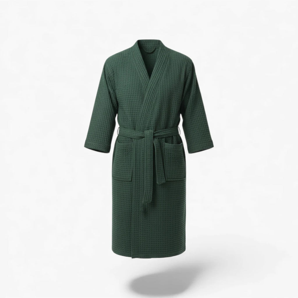 Peignoir En Coton – Nid d’Abeille Vert