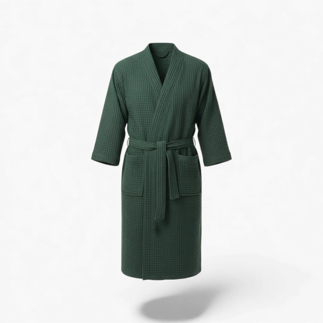 Peignoir En Coton – Nid d’Abeille Vert