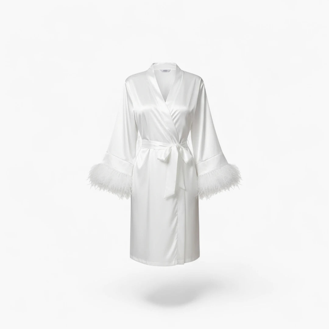 Peignoir Satin Fourrure