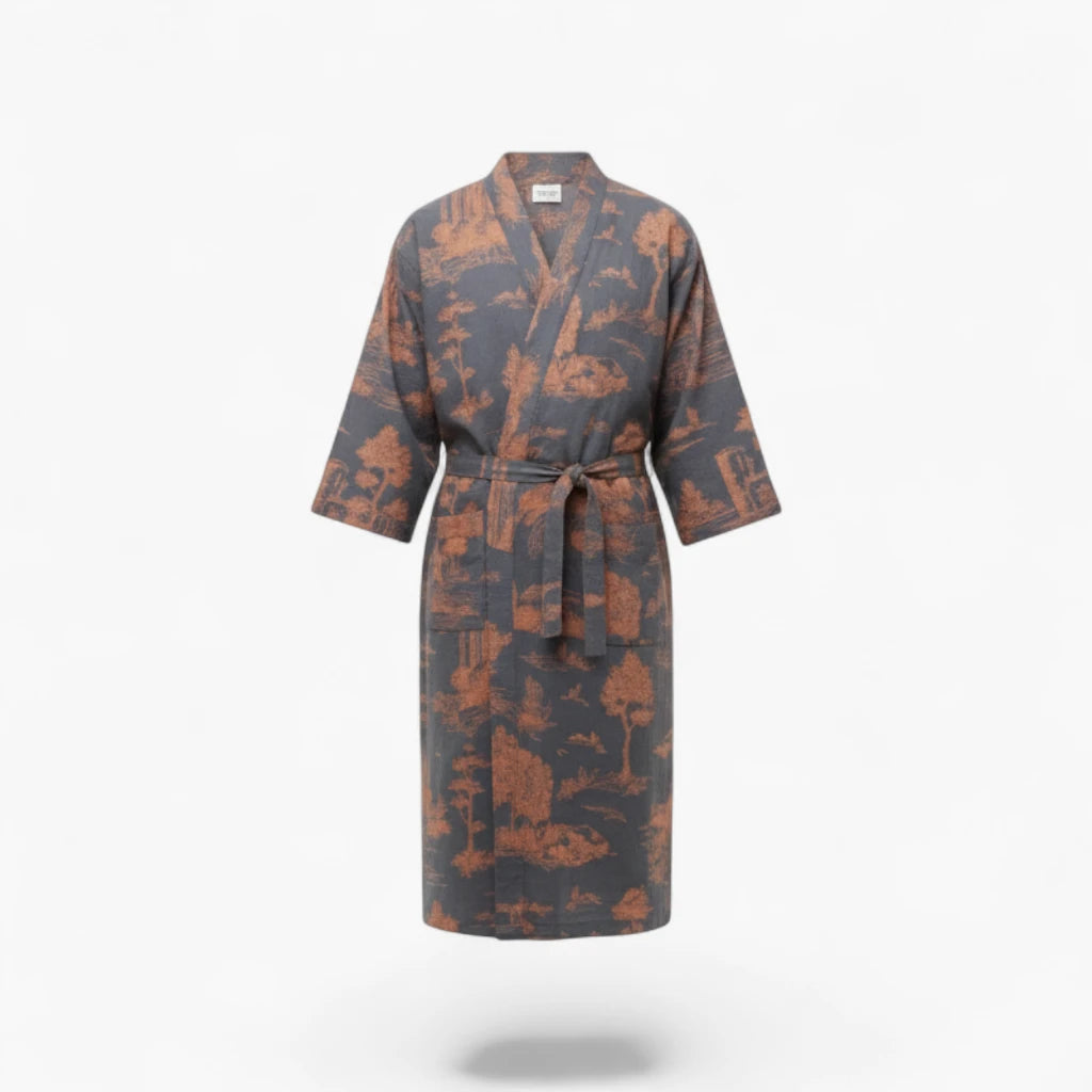 Peignoir kimono bleu homme - Ukiyo