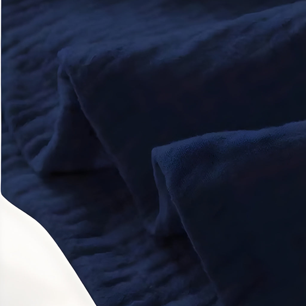 Peignoir Femme Coton – Style Japonais Long Bleu Marine