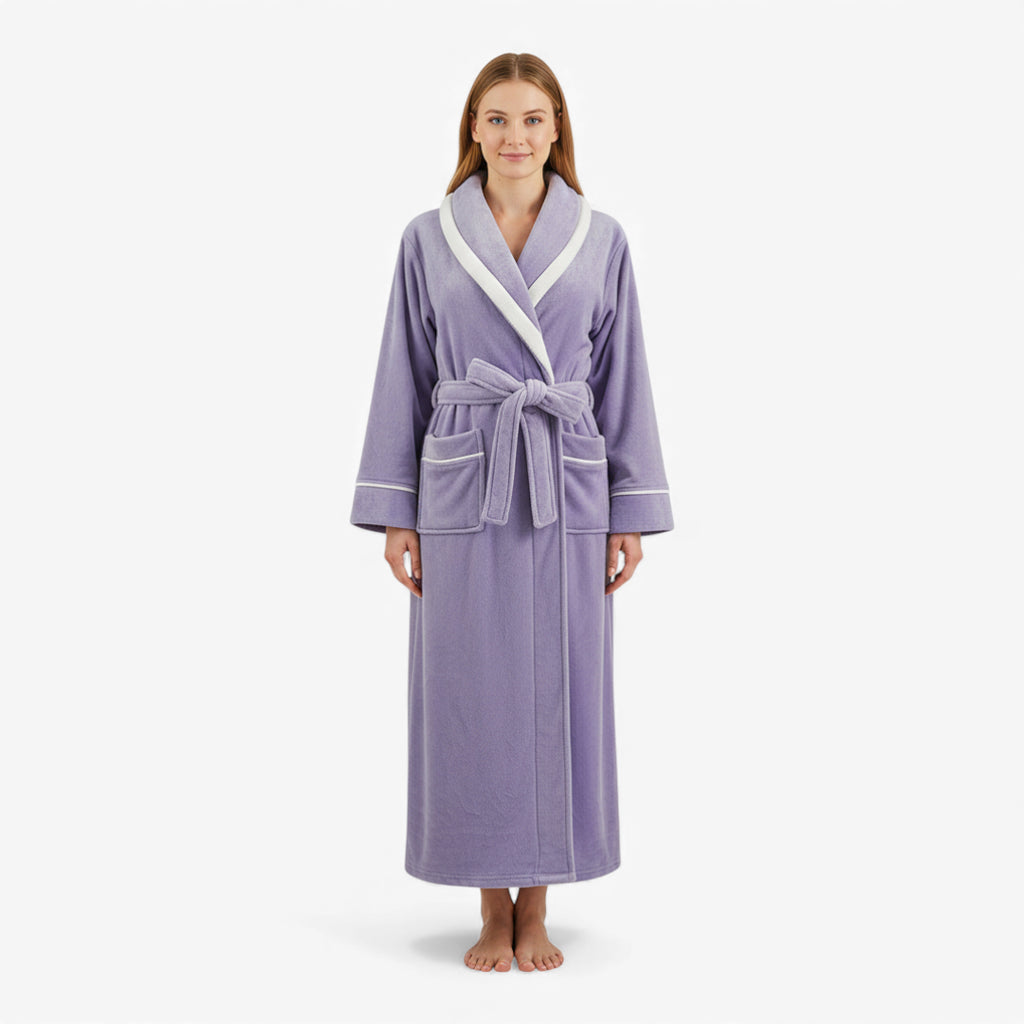 Peignoir Femme Violet - Long  en Flanelle