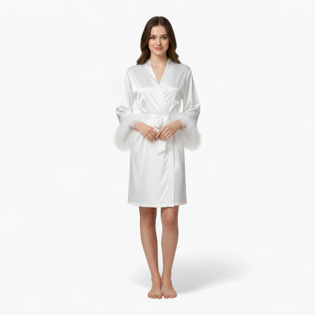 Peignoir Satin Fourrure