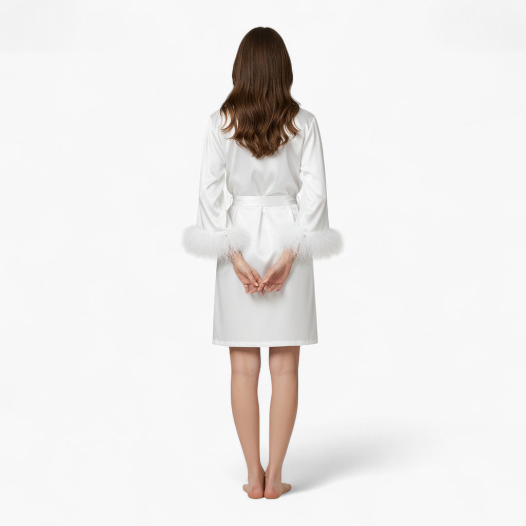 Peignoir Satin Fourrure