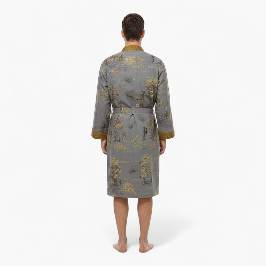 Peignoir kimono gris homme - Momiji