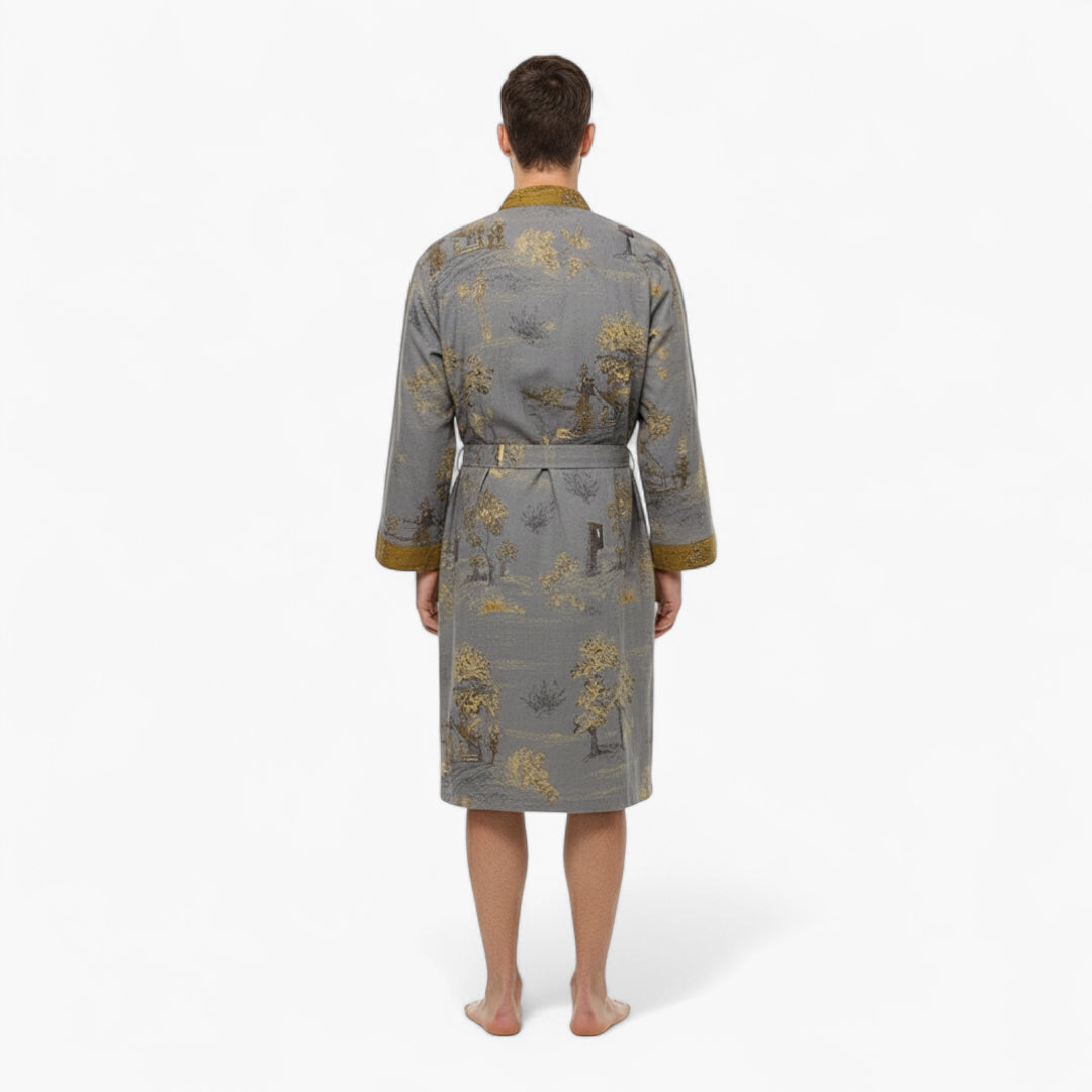 Peignoir kimono gris homme - Momiji