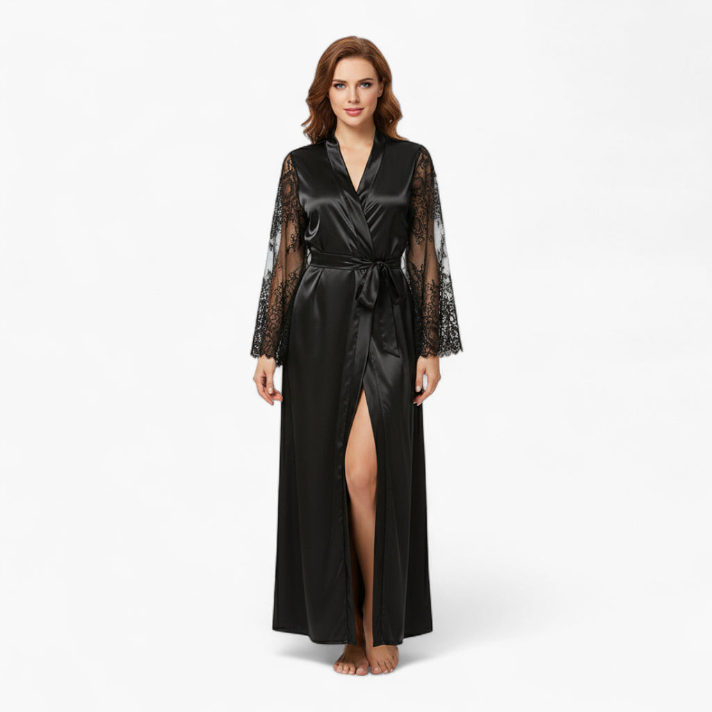 Peignoir Satin Dentelle