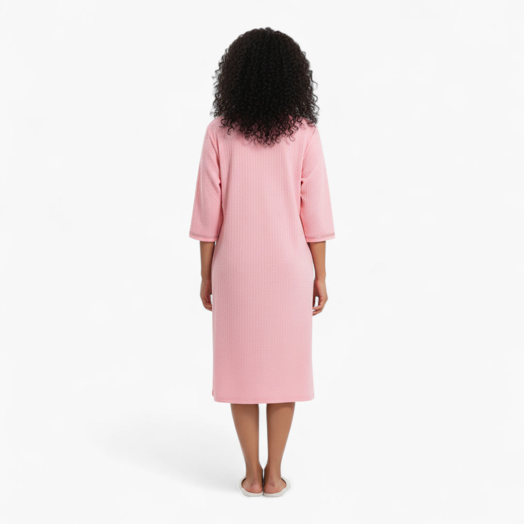 Peignoir Femme Zippé – Rose à Poches