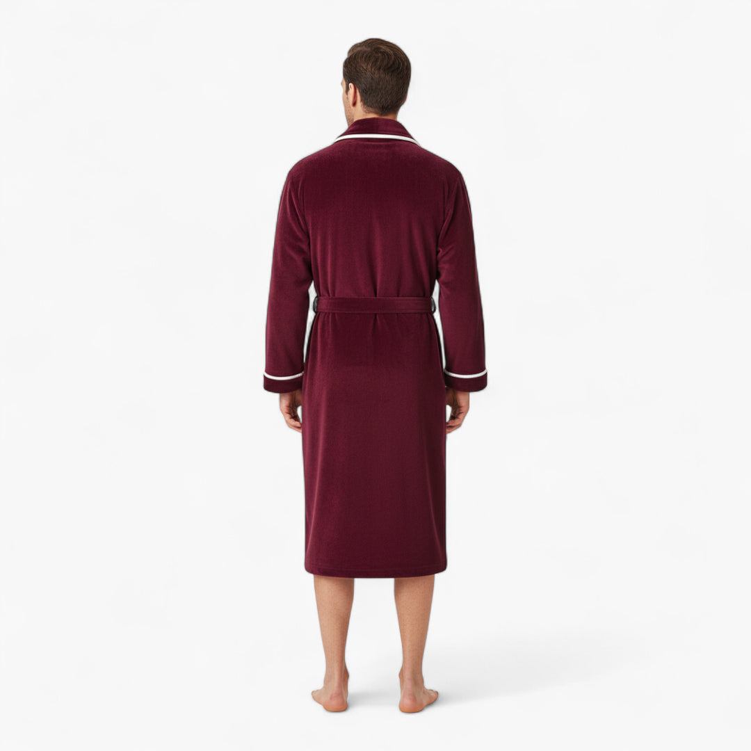Peignoir Homme en Polaire – Couleur Bordeaux