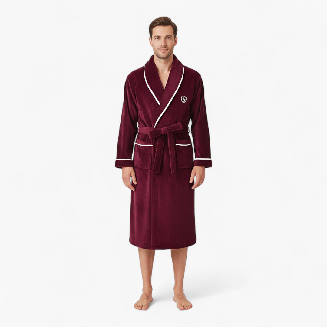 Peignoir Homme en Polaire – Couleur Bordeaux