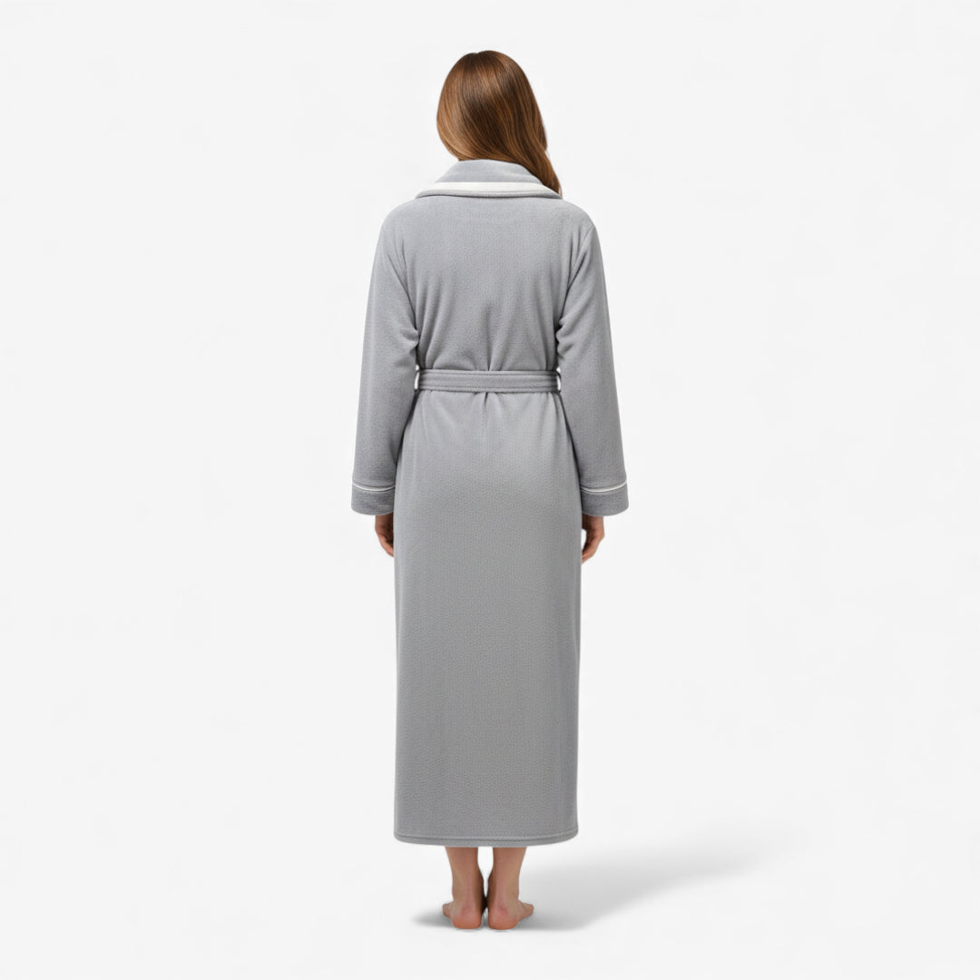Peignoir Femme Long - Gris en Flanelle