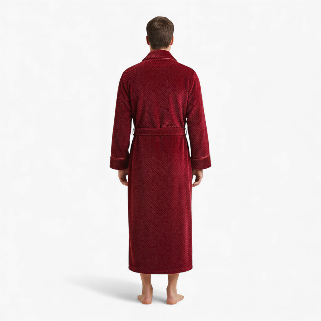 Peignoir Homme – Long Rouge en Flanelle