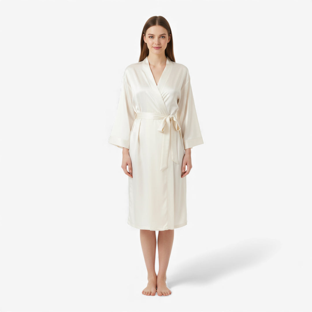 Peignoir Femme – En Satin Beige