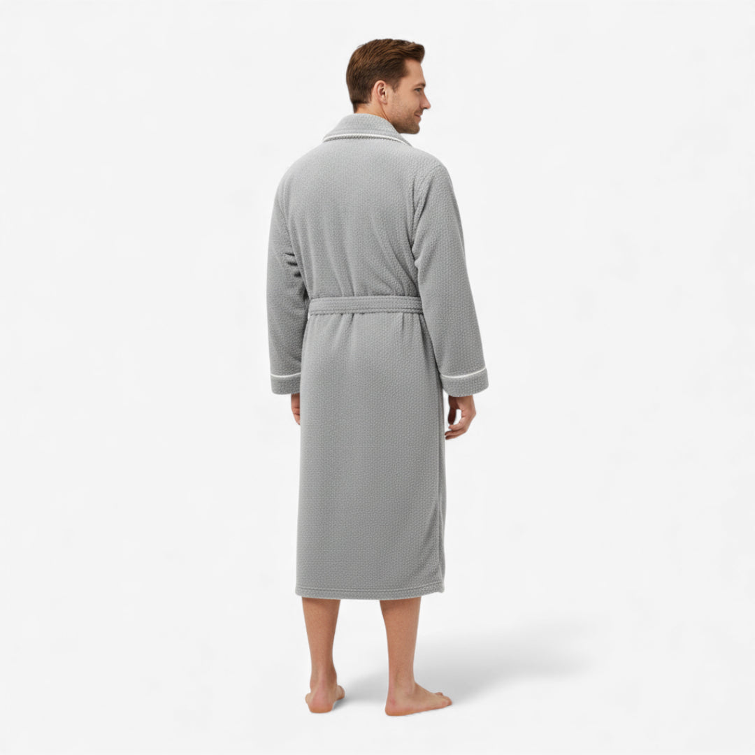 Peignoir Homme - Long Gris Épais