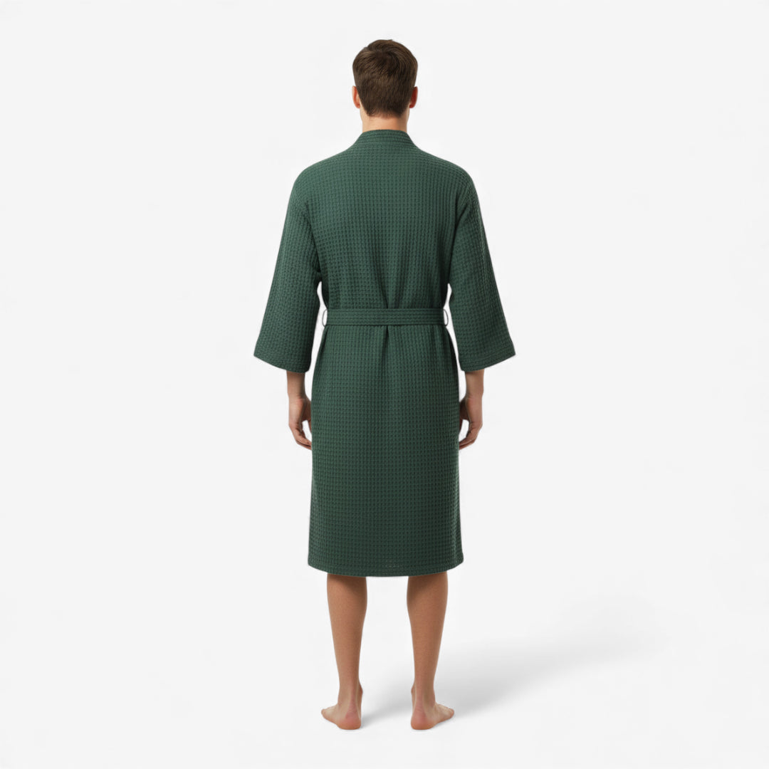Peignoir En Coton – Nid d’Abeille Vert