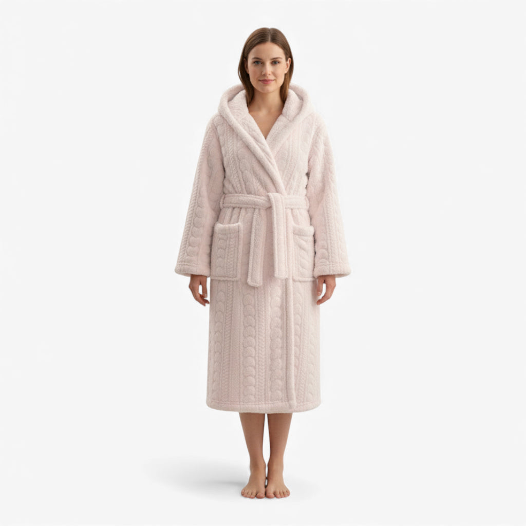 Peignoir Femme – Hiver Épais Rose Poudré