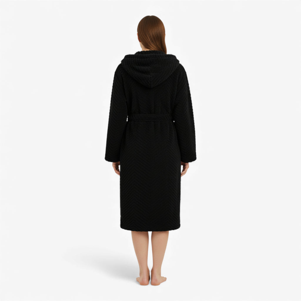 Peignoir Femme – Hiver Épais Noir