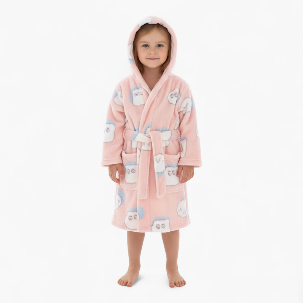 Peignoir Polaire Enfant Rose