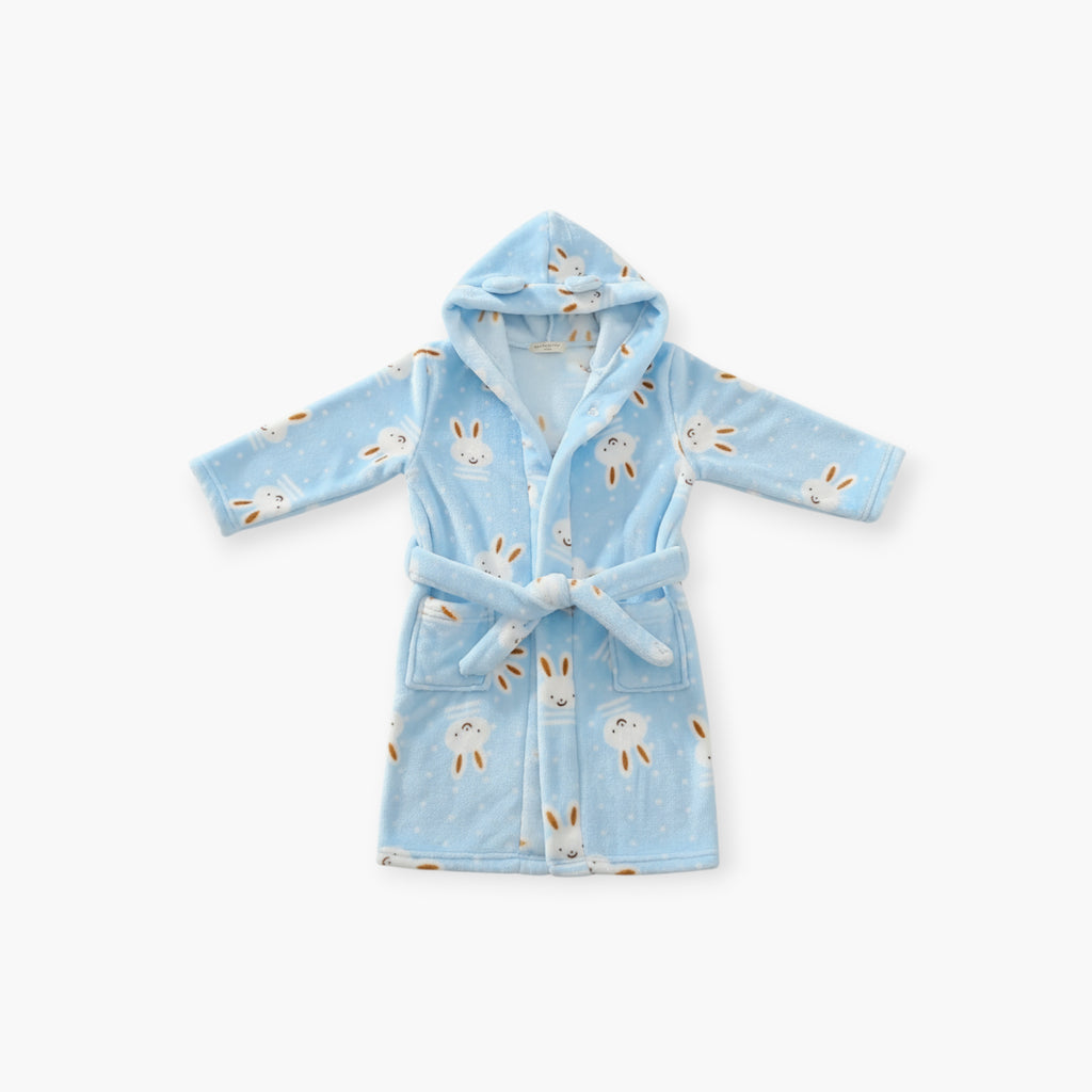 Peignoir Polaire Enfant Lapin Bleu