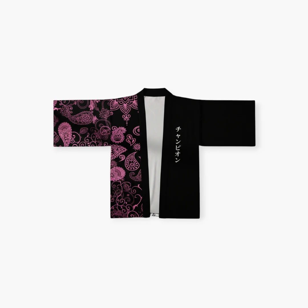 Kimono noir et rose