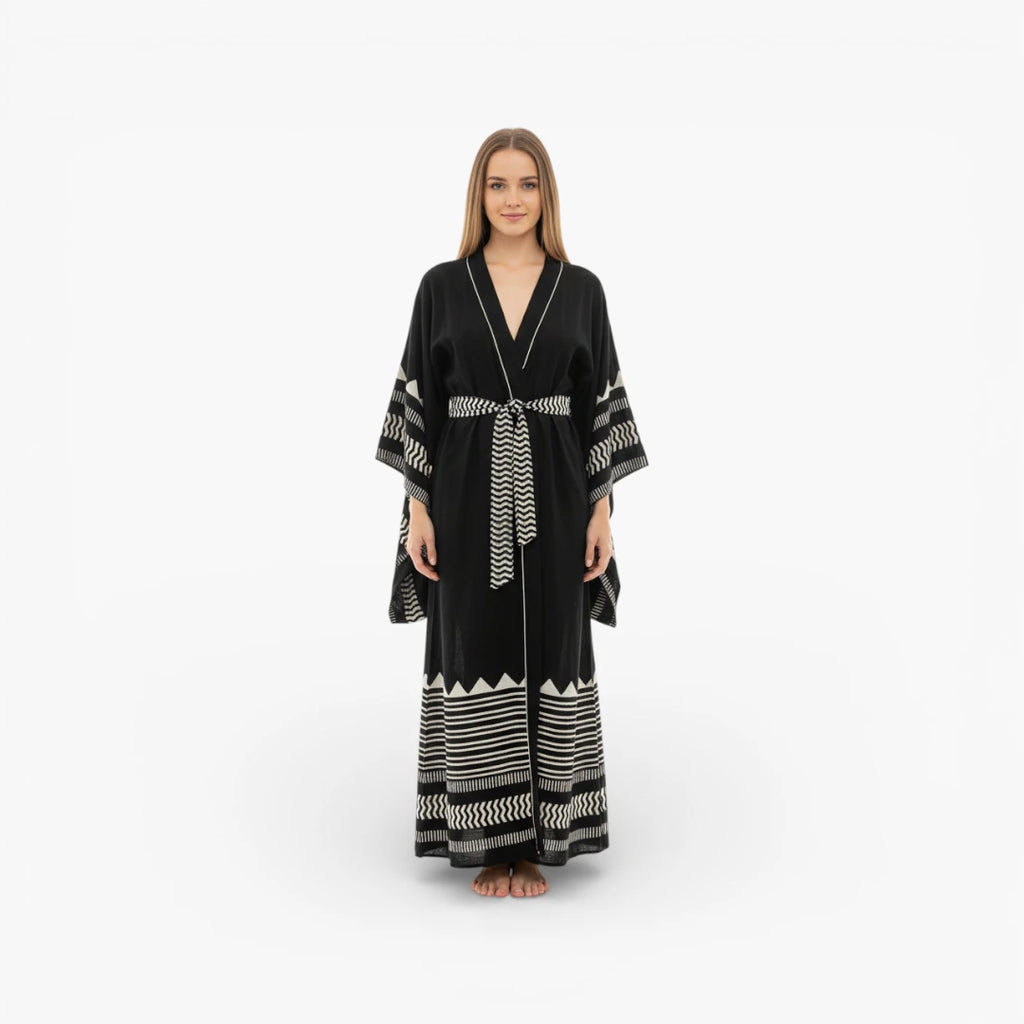 Kimono plage long noir