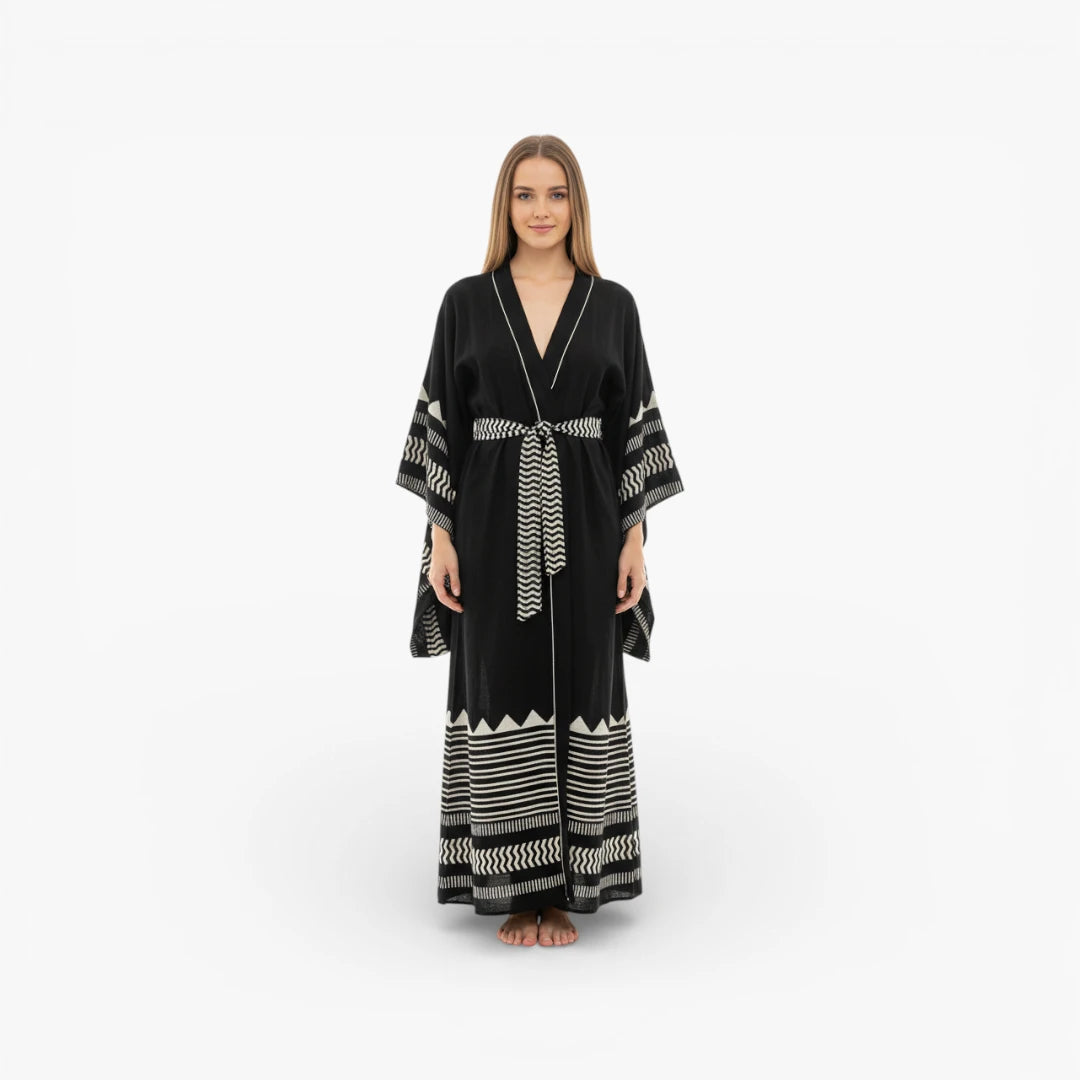 Kimono plage long noir