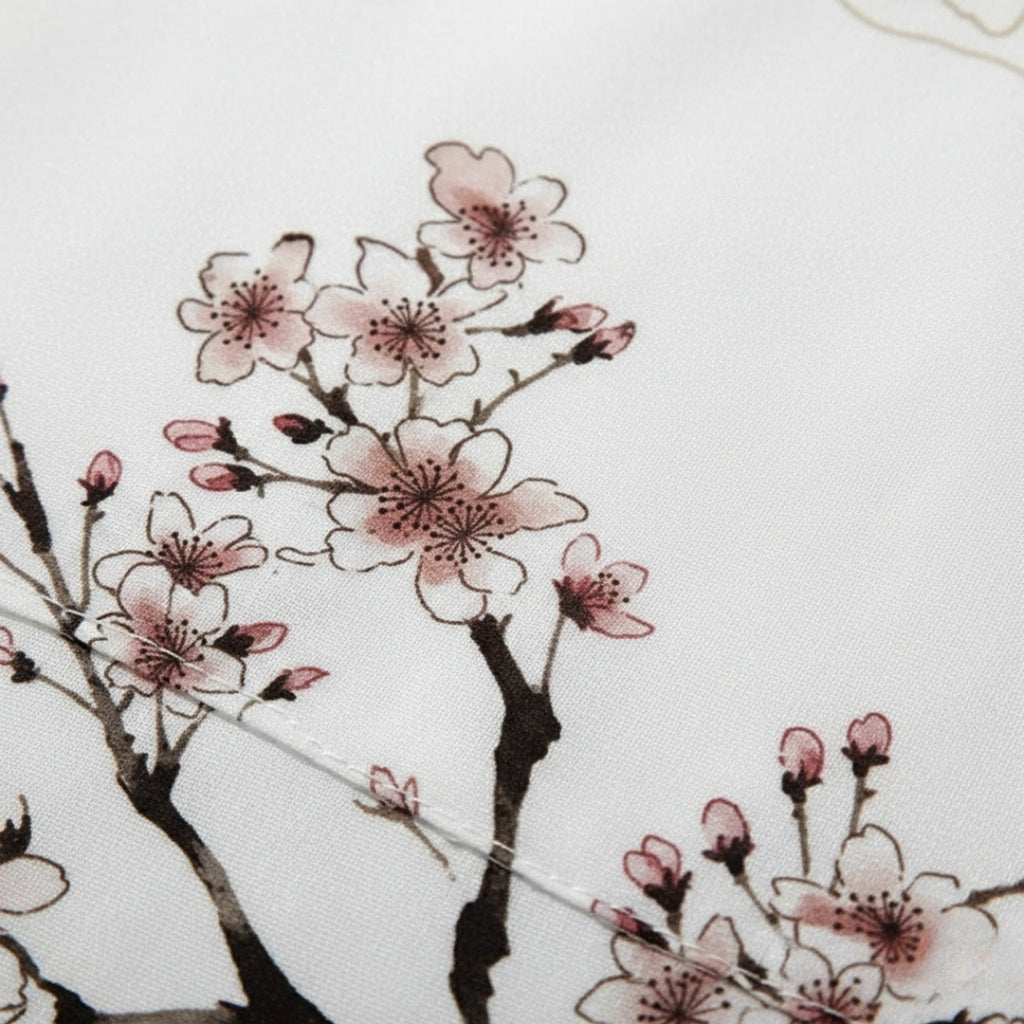 Kimono blanc a fleur