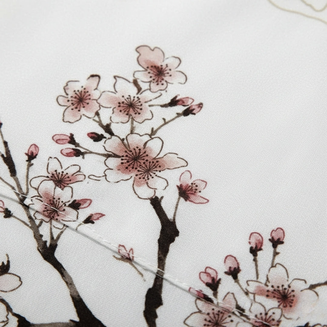 Kimono blanc a fleur