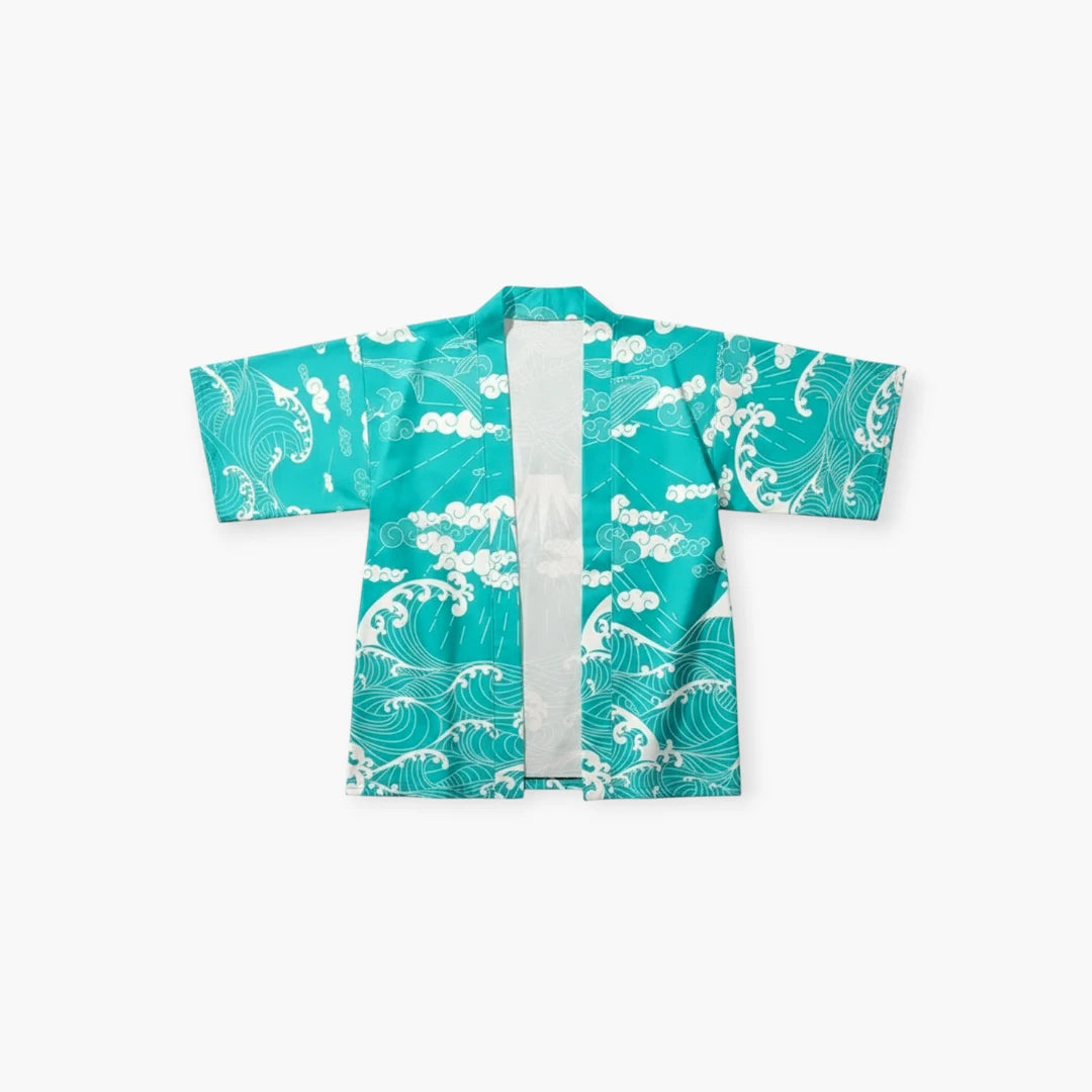 Kimono bleu turquoise