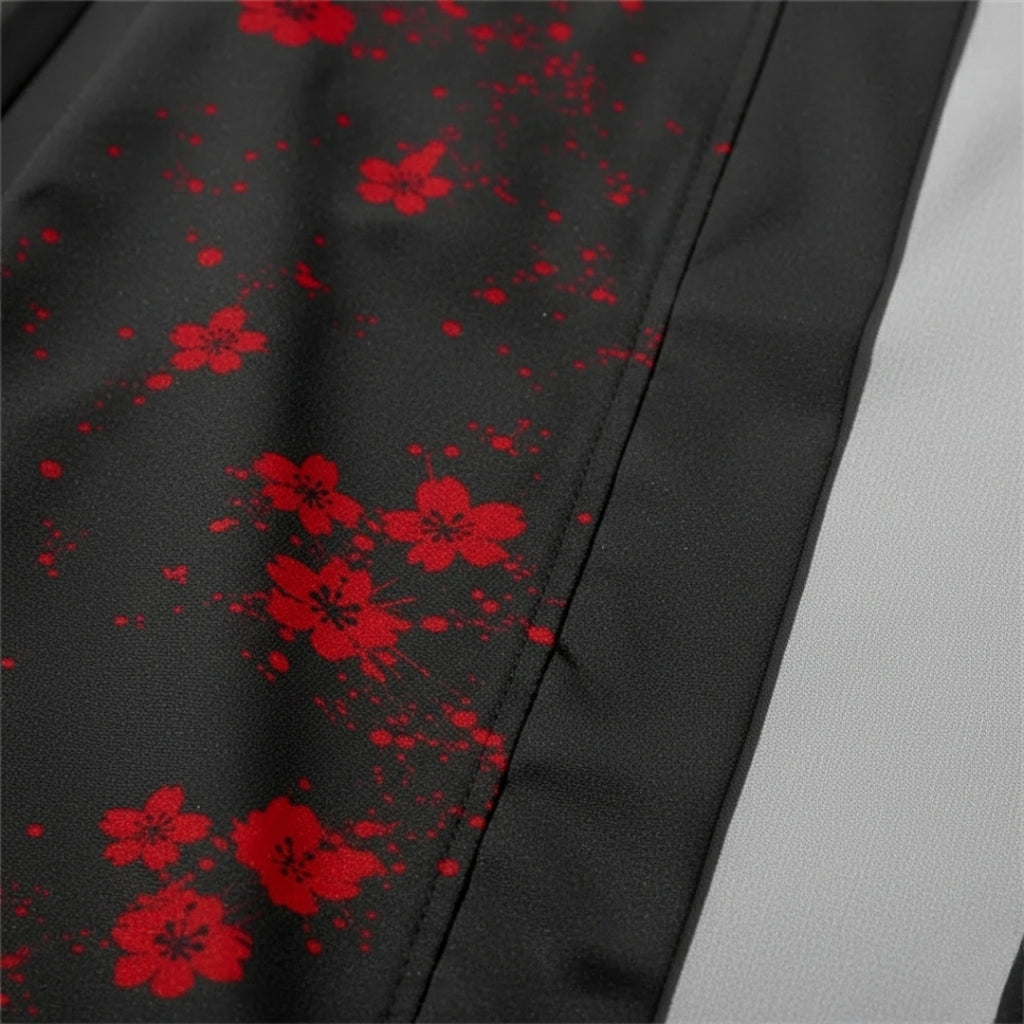 Kimono fleuri rouge