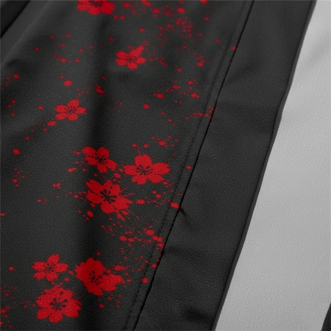 Kimono fleuri rouge