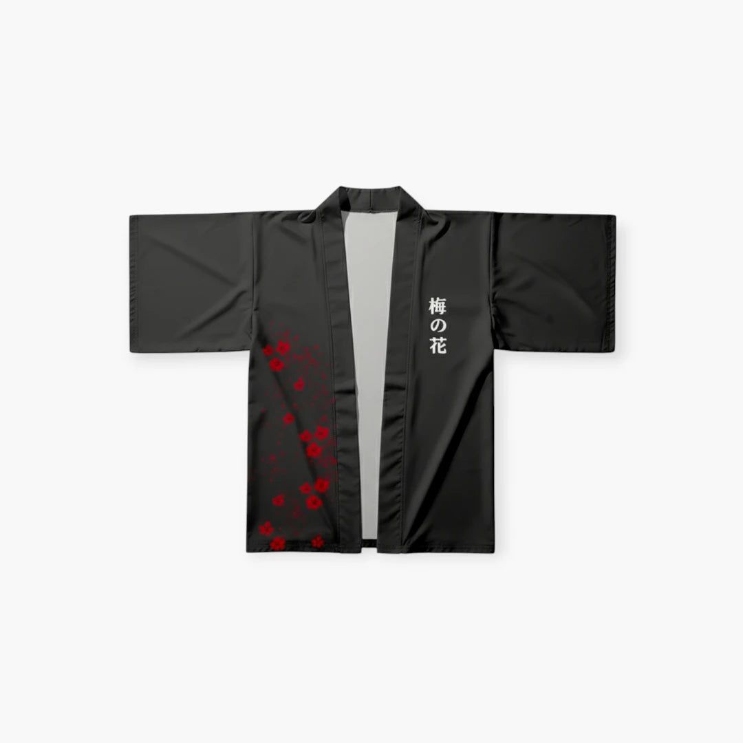 Kimono fleuri rouge