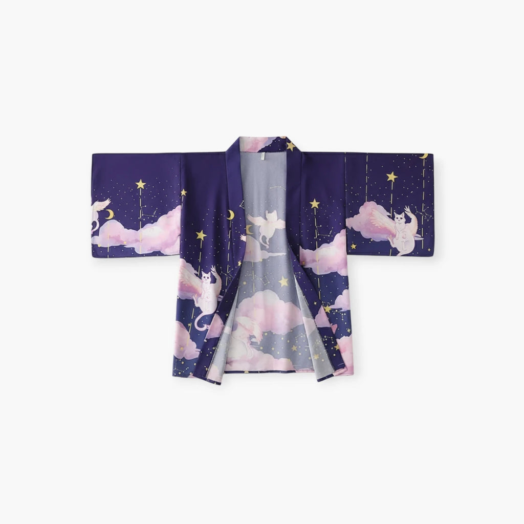 Kimono japonais traditionnel violet femme