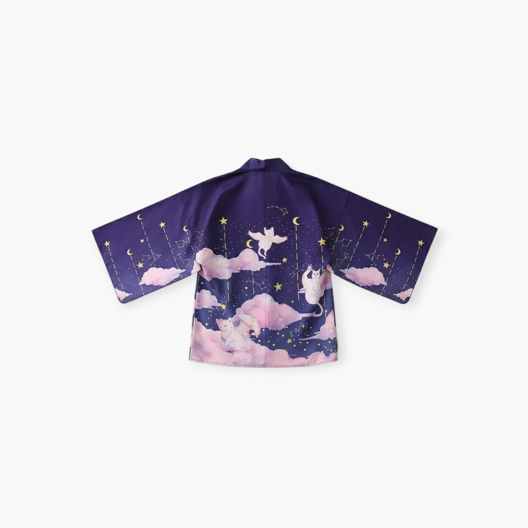 Kimono japonais traditionnel violet femme