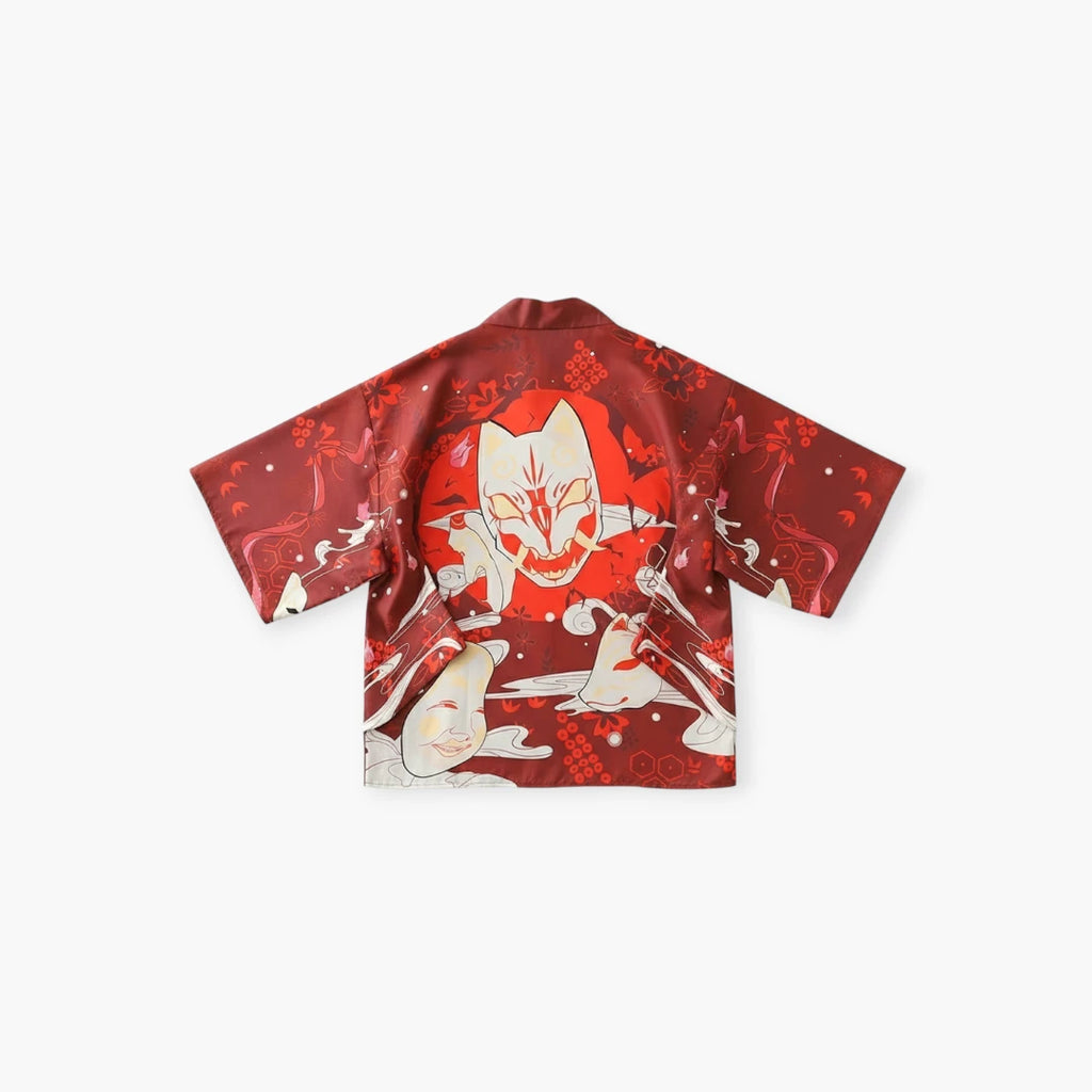 kimono kitsune rouge et blanc