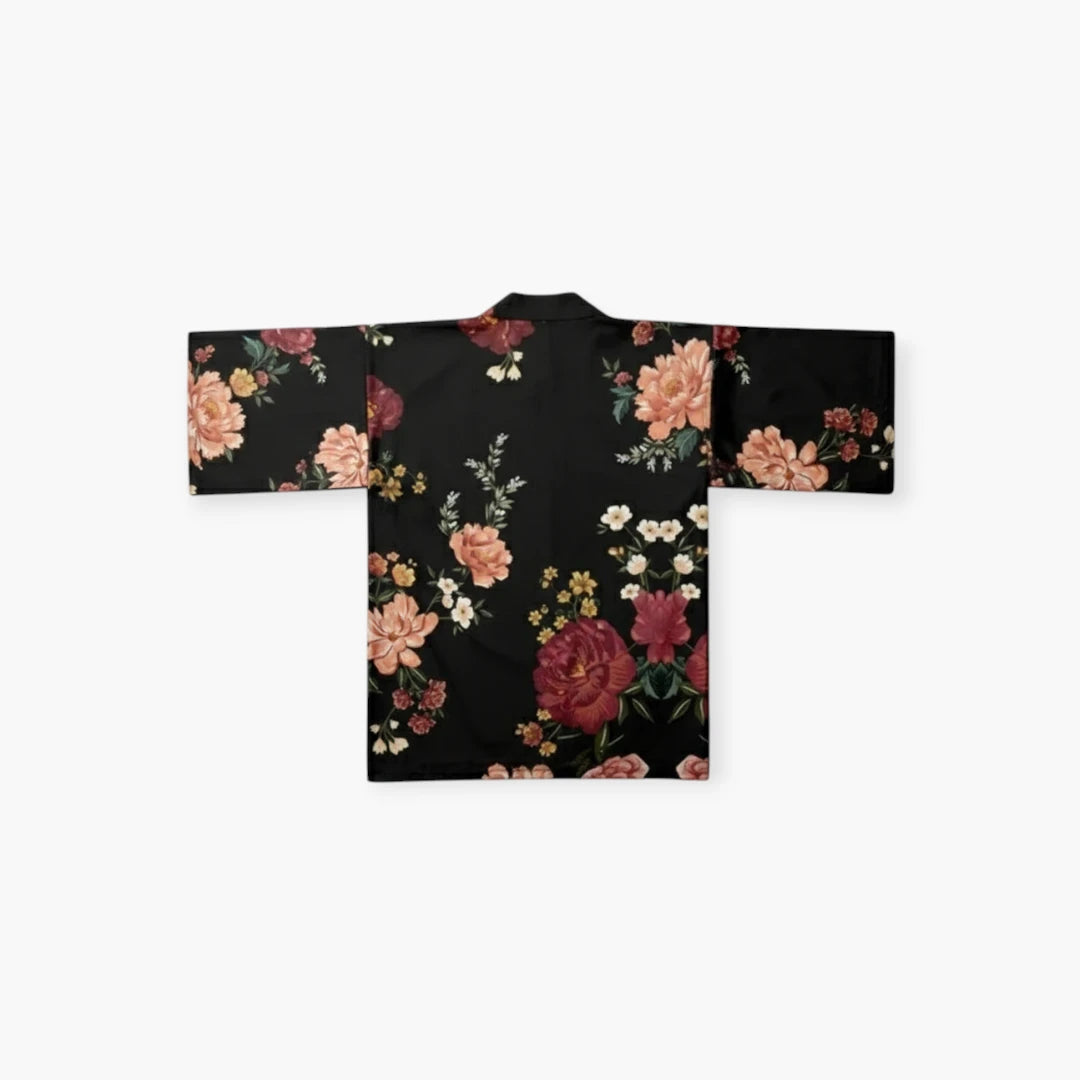 Kimono noir a fleur