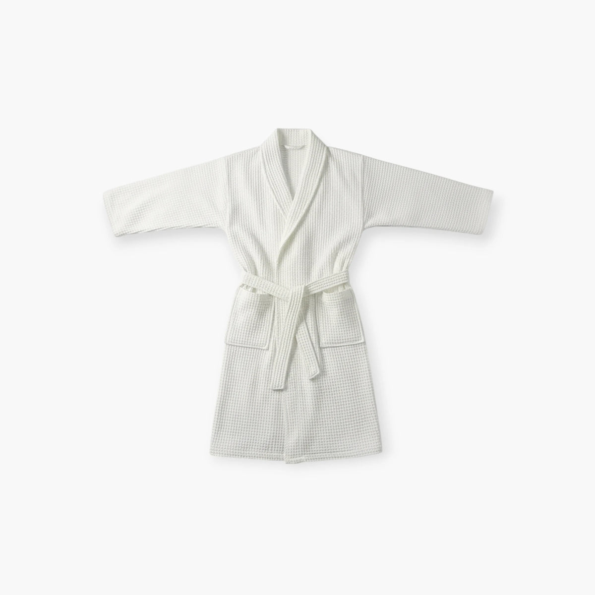 Peignoir En Coton – Nid d’Abeille Blanc