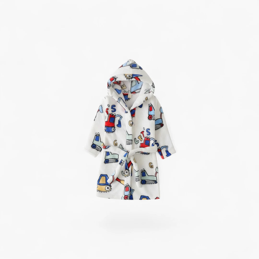 Peignoir Enfants avec Motifs Tracteurs