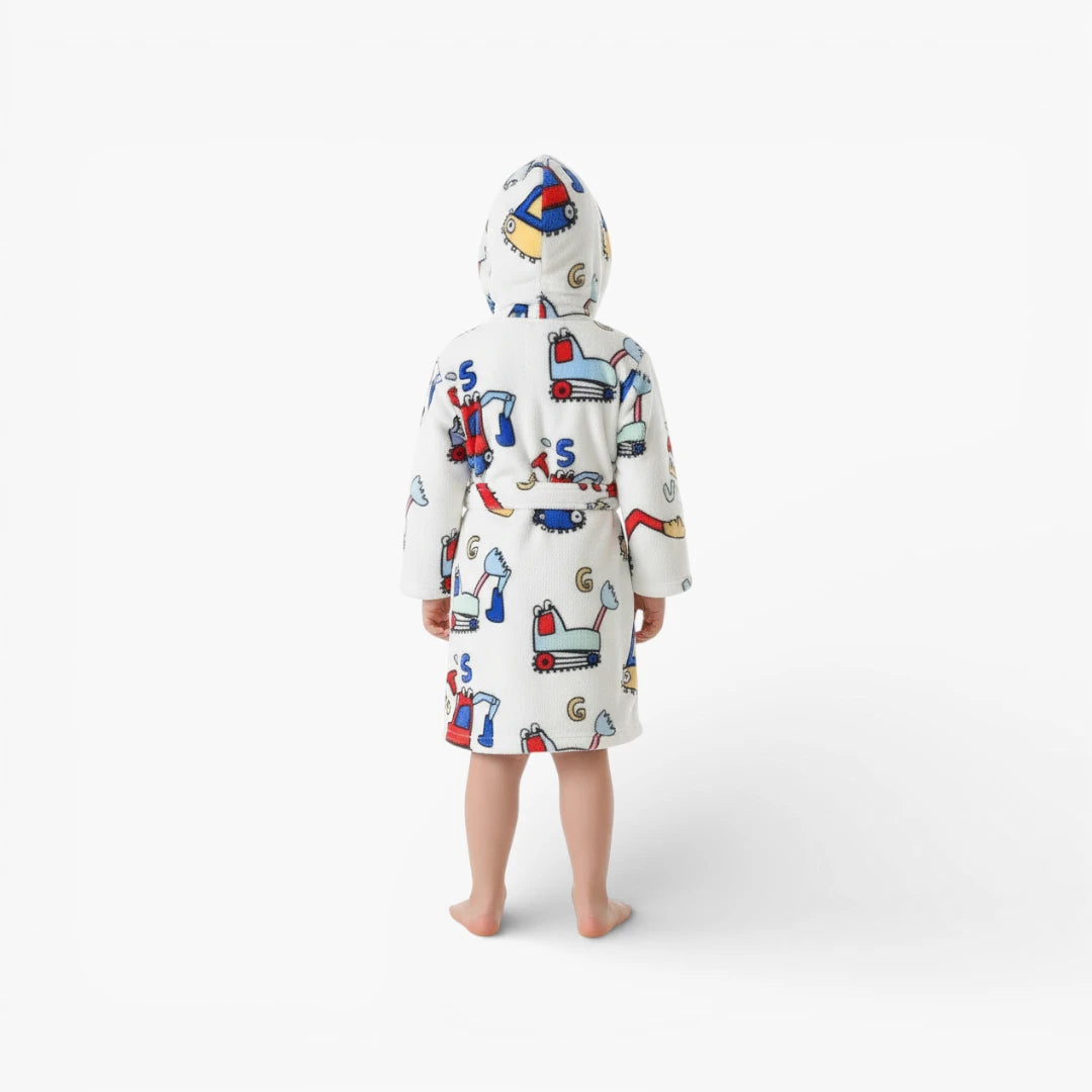 Peignoir Enfants avec Motifs Tracteurs