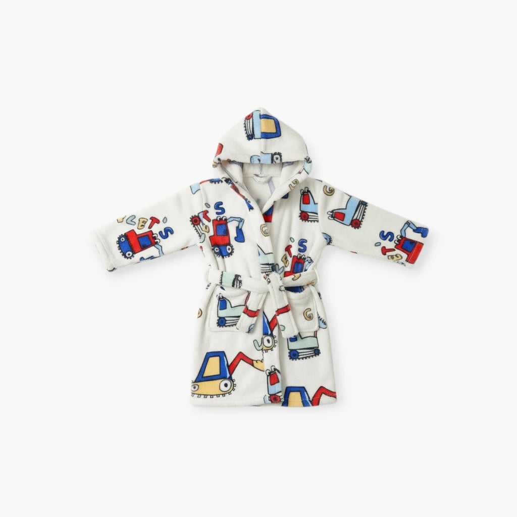 Peignoir Enfants avec Motifs Tracteurs