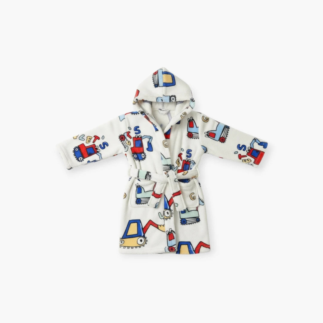 Peignoir Enfants avec Motifs Tracteurs