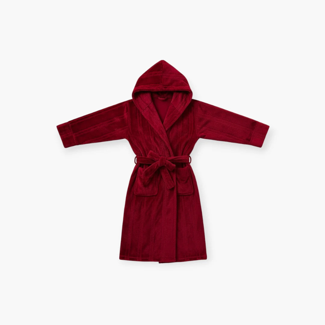 Peignoir Polaire en Flanelle Rouge pour Femme